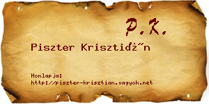 Piszter Krisztián névjegykártya